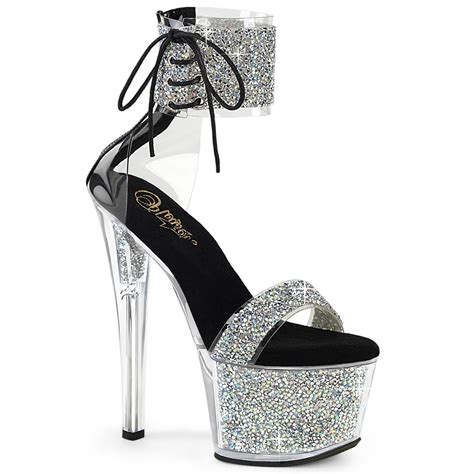 Pleaser Sky-327RSI in Silver/Black – Pleaser Shoes