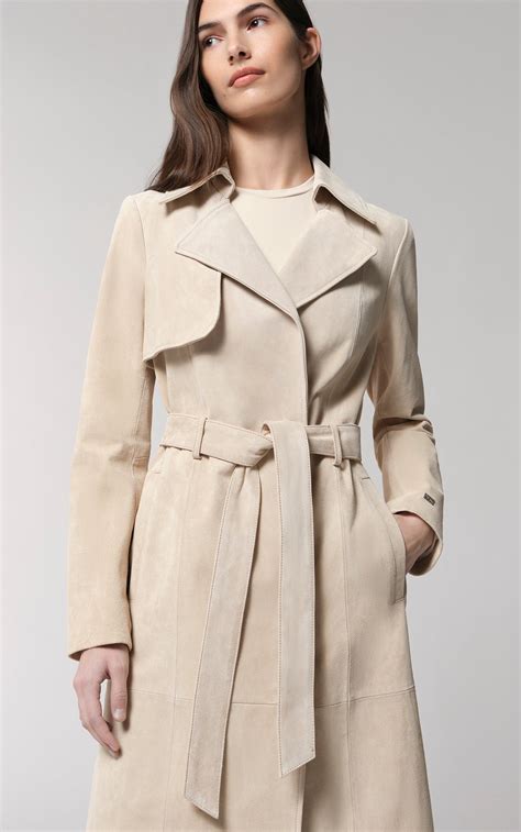 SOIA&KYO ALEXIS-N - Slim-Fit Suede Trench Coat