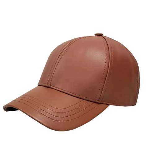 light brown leather baseball cap winner caps mfg company