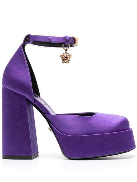 Versace Medusa Aevitas 125mm Satin Pumps | Purple | FARFETCH