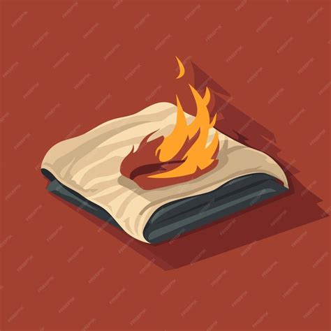 Premium Vector | A book with a flame on top of it
