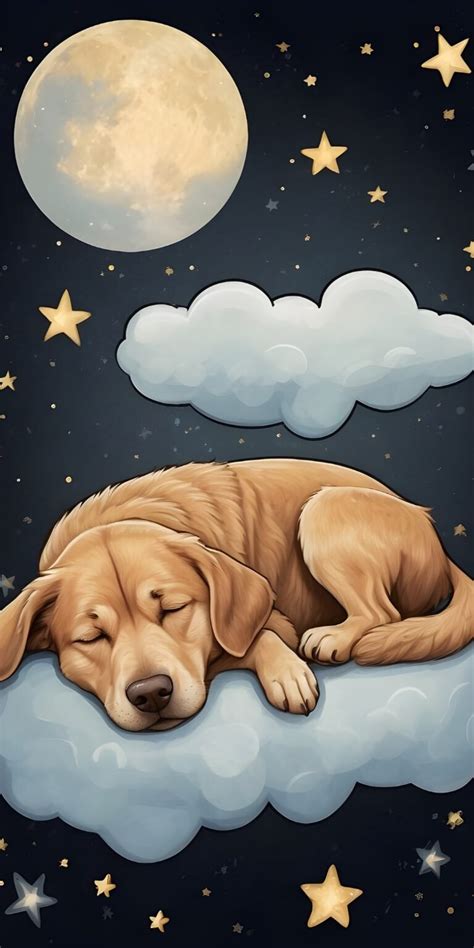 Best Cute Dog Sleeping, Night Wallpaper for Phone, Cartoon ...