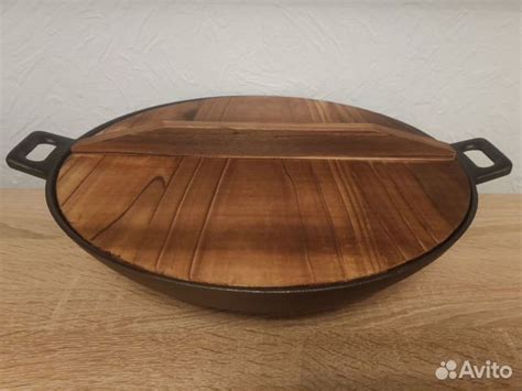 Вок чугунный (казан) 31, 37см с деревянной крышкой купить в Москве ...