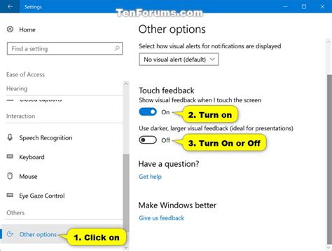 Turn On or Off Touch Visual Feedback in Windows 10 | Tutorials