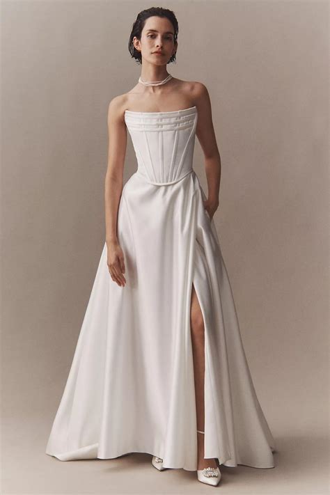 Watters, Allie Strapless Corset Satin Wedding Dress New Wedding Dress