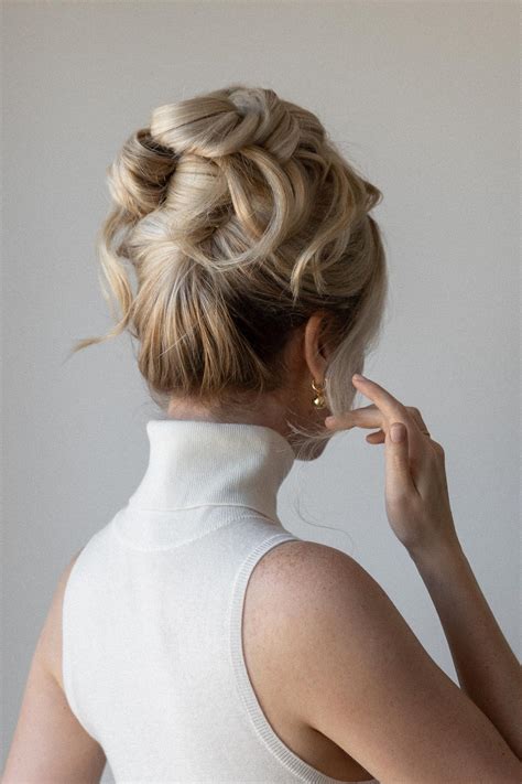 High Bun Updo Hairstyle - Perfect for Weddings, Proms - Alex Gaboury