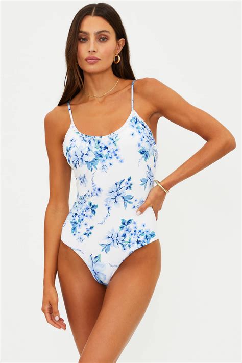Beach Riot | Britt One Piece Blushing Blooms | White Bridal One Piece