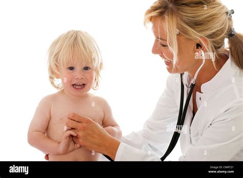 Female doctor with child Stock Photo - Alamy