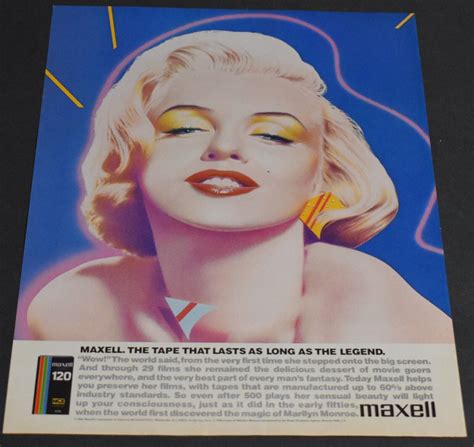 1986 Print Ad Sexy Marilyn Monroe Maxell Tape Lasts as long as the