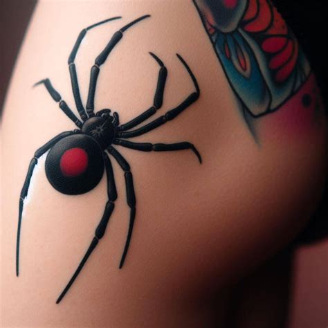 black widow spider tattoo weaving elegance  symbolism