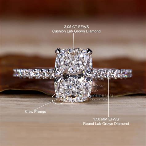 Elongated Cushion Cut Lab Grown Diamond Engagement Ring