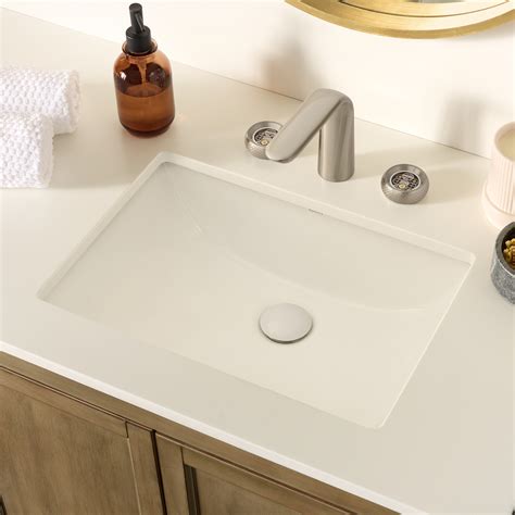 Ruvati 18 x 13 inch Undermount Bathroom Sink White Rectangular
