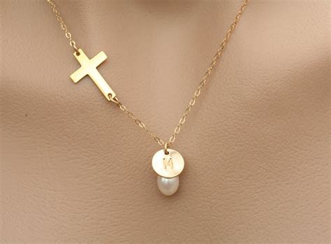 gold cross necklaceblessed necklacesmall gold filled etsy