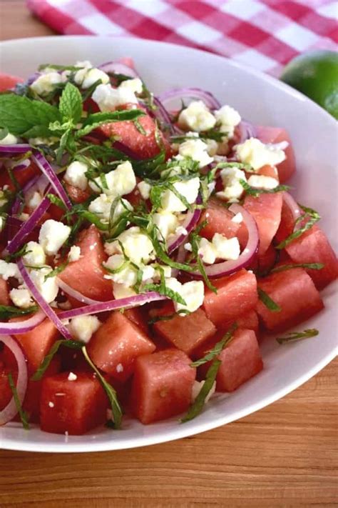 Watermelon Feta Salad with Mint - This Delicious House