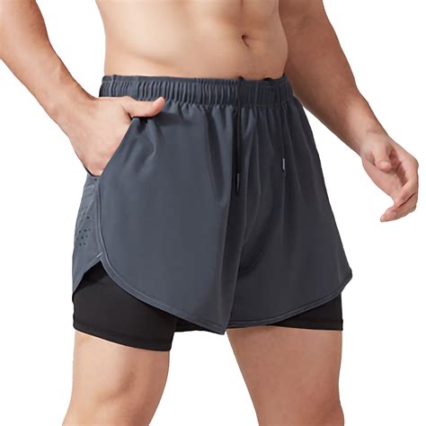 cfhntfmh mens running shorts  liner quick dry sports shorts gym