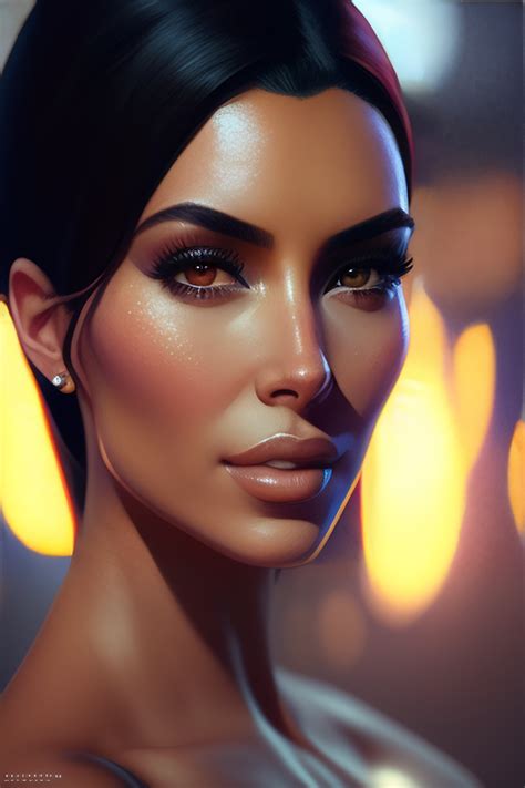 Lexica - Kim Kardashian full body shot, mouth open, Extra large eyes