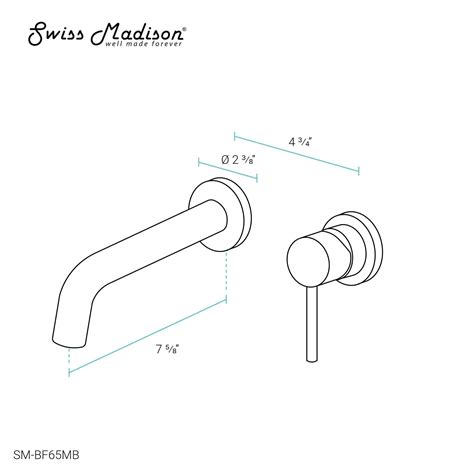 Swiss Madison Ivy 8" Single-Handle Wall-Mounted Matte Black Bathroom F