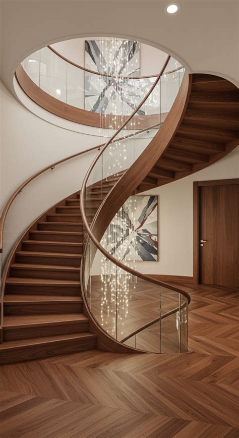 modern staircase designs  glass wood