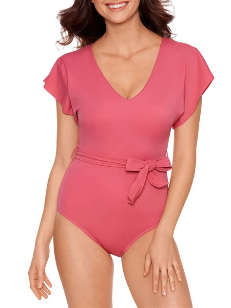 Time and Tru Women’s and Women's Plus Cap Sleeve One Piece Swimsuit