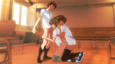 Rule 34 - 3boys anal animated balls digimon digimon adventure tri. erection fellatio gay human