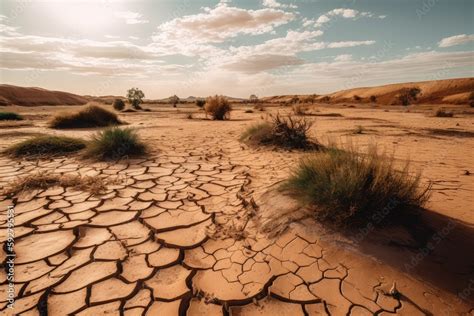 view   parched desert  signs  climate change   form