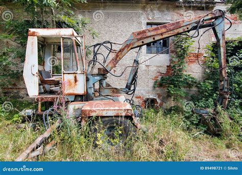 deserted  broken digger stock image image  dredger