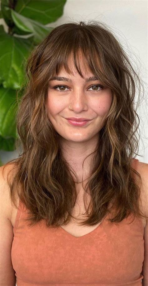 30+ Cute Fringe Hairstyles For Your New Look : Wolf Cut Natural Curls ...