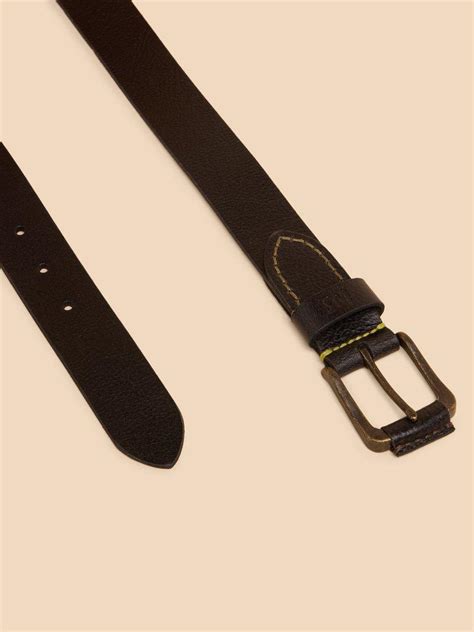 Leather Buckle Belt in PURE BLACK | White Stuff