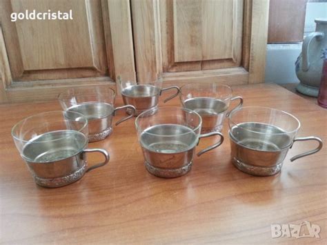 Руски чаши за чай стакани подстакани в Антикварни и старинни предмети в ...