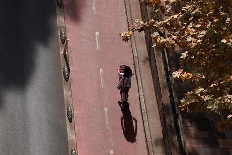 Bilbao, Vizcaya, Spain, 2023 - cyclist on the street, bicycle mode of