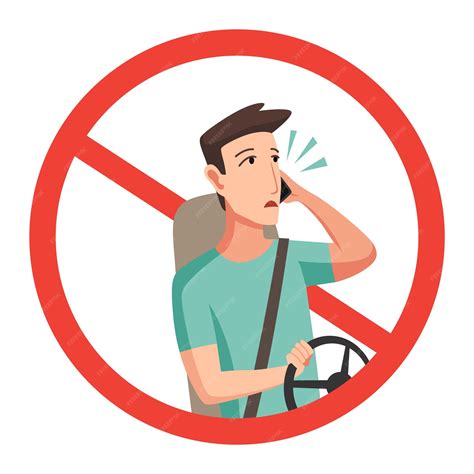 Premium Vector | Phone while driving Safety driving rules Do not use