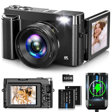 Digital Camera,Oiadek 4K 48MP Autofocus Vlogging Camera with 32G Memory