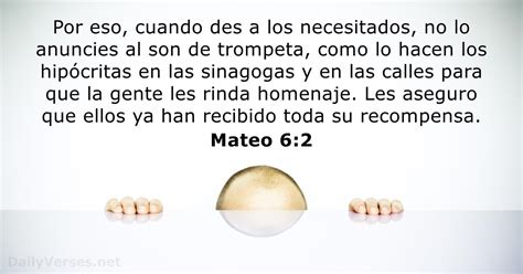 Mateo 6:2 - Versículo de la Biblia - DailyVerses.net