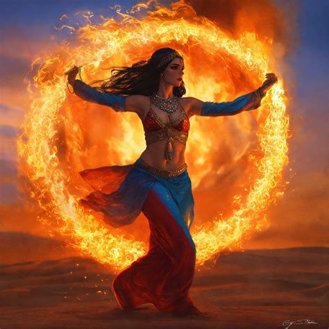 Lexica - Firedancer arabian woman dancing with fire, greg rutkowski