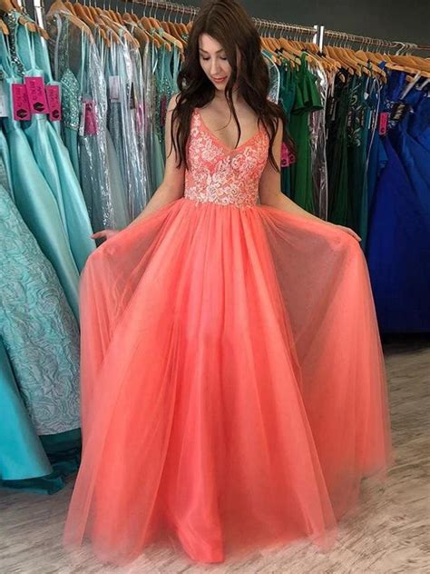 coral prom dresses