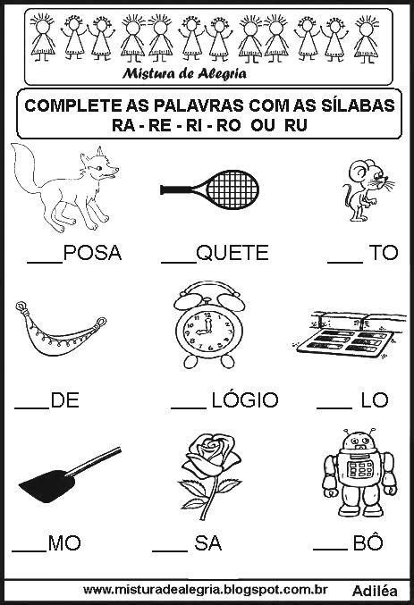 Atividades Com Ra Re Ri Ro Ru - Resultado de imagem para ATIVIDADES RA RE RI RO RU | Atividades com r ...