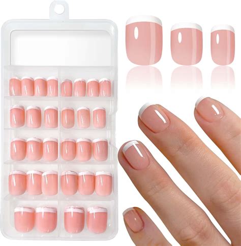 Amazon.com: Ombre Press on Nails Short Coffin Fake Nails Nude Acrylic