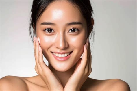 Premium Photo | Asian beauty cosmetic skincare model white background