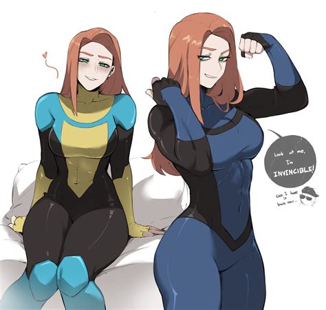 mark grayson, invincible, and atom eve (invincible) drawn by masoq