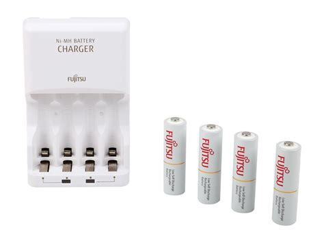 Fujitsu AA/AAA Ni-MH Battery Charger Kit with 4-Pack AA 2000 mAh ...