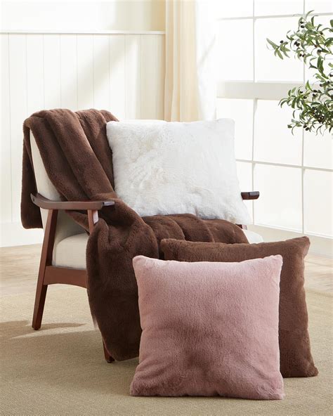 Riley Faux Fur Throw Pillow In Quartz | Splendid