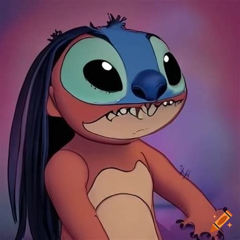 creative fan art  lilo  stitch  amusing role reversal  craiyon