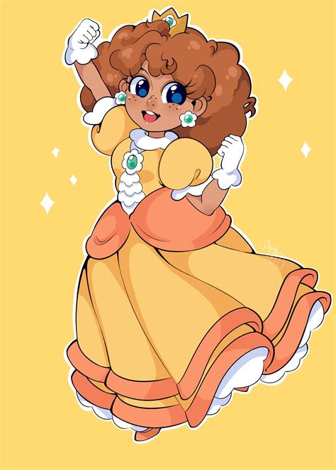 I drew a redesign of Princess Daisy! Hope you enjoy :) : r/drawing