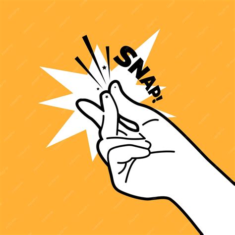 Premium Vector | Finger snap Snap gesture outline isolated on white