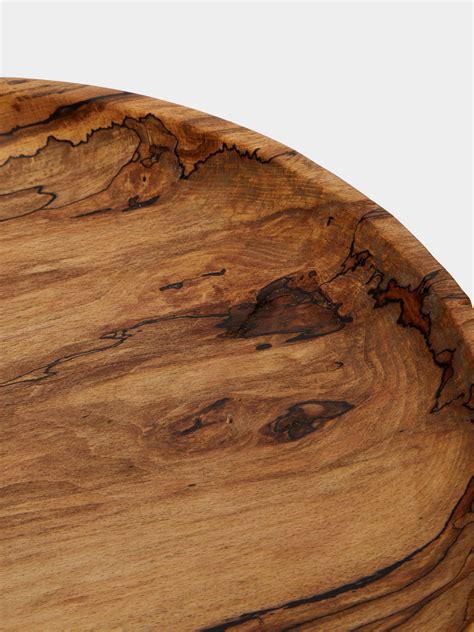 Brown Fairlight Hand-Turned Patterned Beech Platter by Bird & Branch