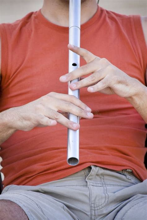 flute playing stock photo image  performance detail