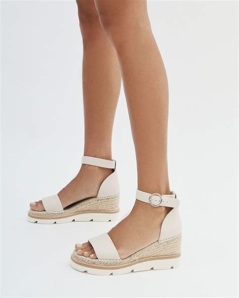 KELLY MID HEEL WEDGES BONE LEATHER - Jo Mercer