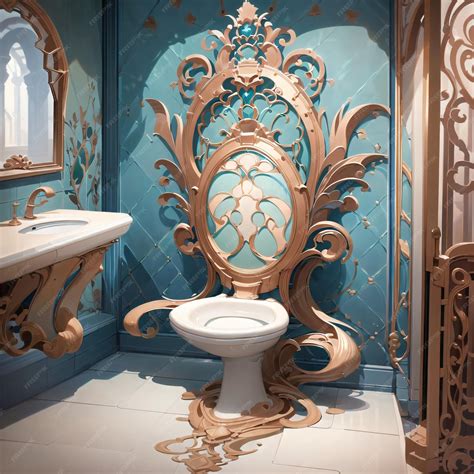 Premium AI Image | A bathroom with a fancy toilet and a fancy seat.