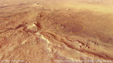 ESA - Flight over the Mars 2020 Perseverance rover landing site