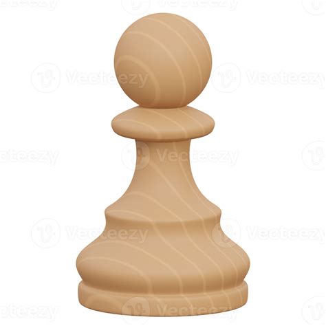 pawn 3d render icon illustration with transparent background, chess